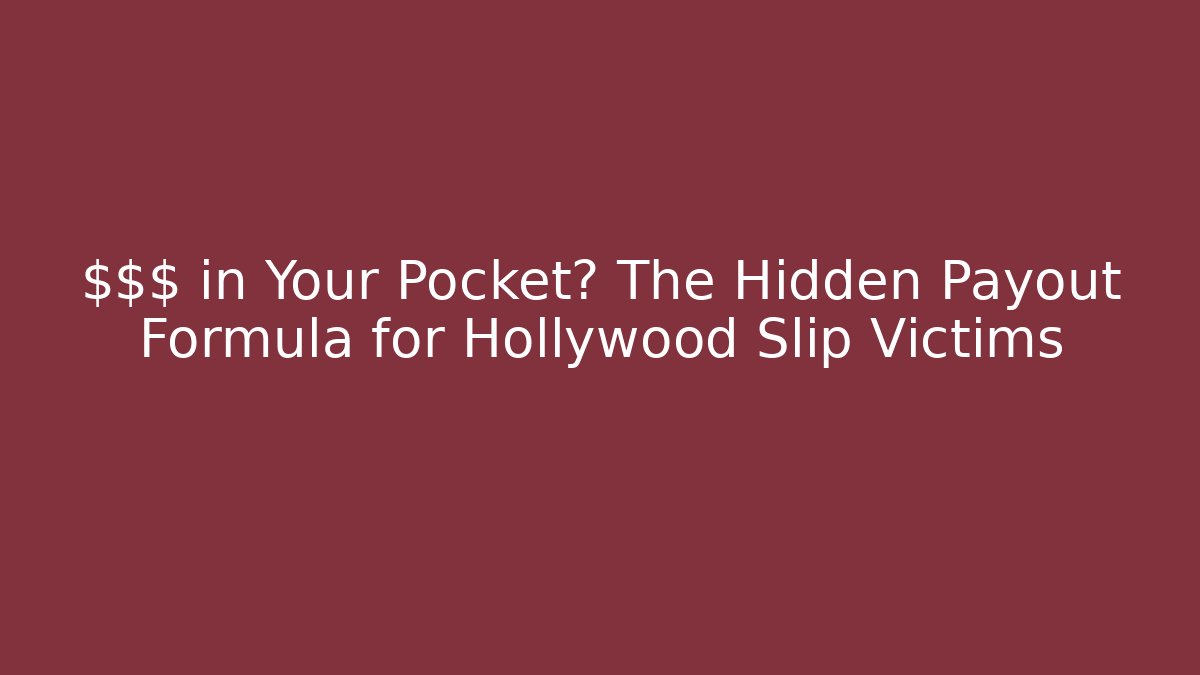 $$$ in Your Pocket? The Hidden Payout Formula for Hollywood Slip Victims