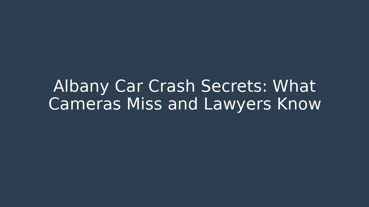 Albany Car Crash Secrets: What Cameras Miss and Lawyers Know