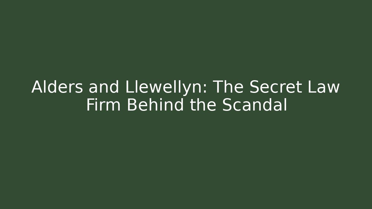 Alders and Llewellyn: The Secret Law Firm Behind the Scandal