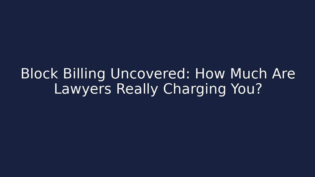 Block Billing Uncovered: How Much Are Lawyers Really Charging You? - V Auction