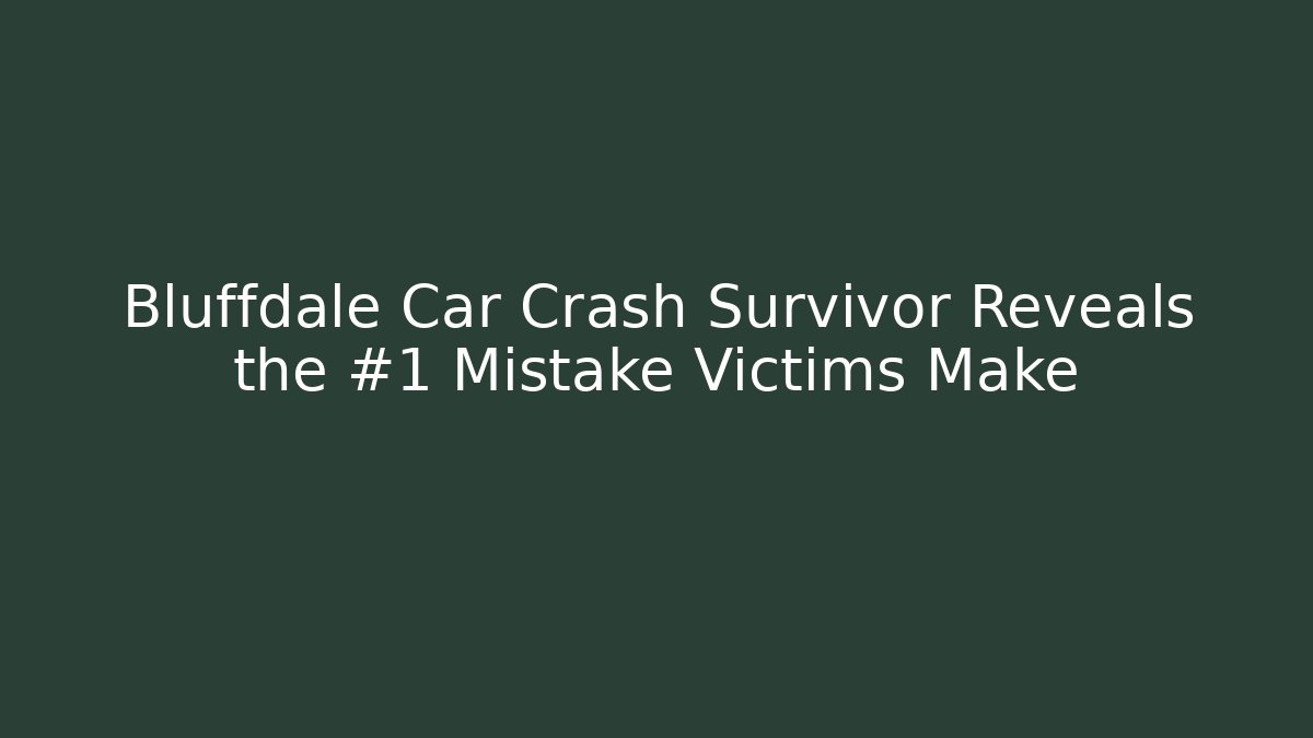 Bluffdale Car Crash Survivor Reveals the #1 Mistake Victims Make