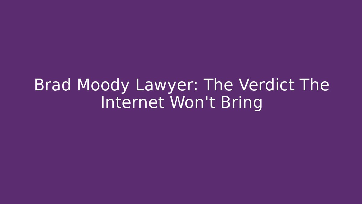 Brad Moody Lawyer: The Verdict The Internet Won't Bring - V Auction