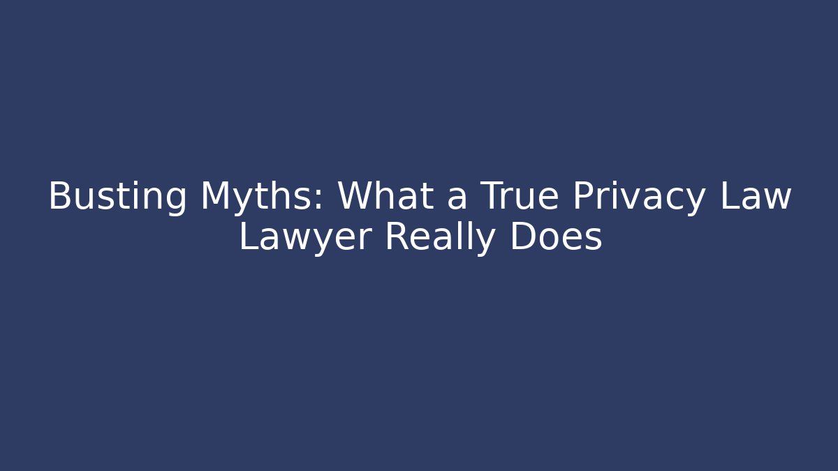 Busting Myths: What a True Privacy Law Lawyer Really Does