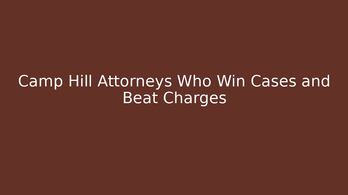 Camp Hill Attorneys Who Win Cases and Beat Charges - V Auction
