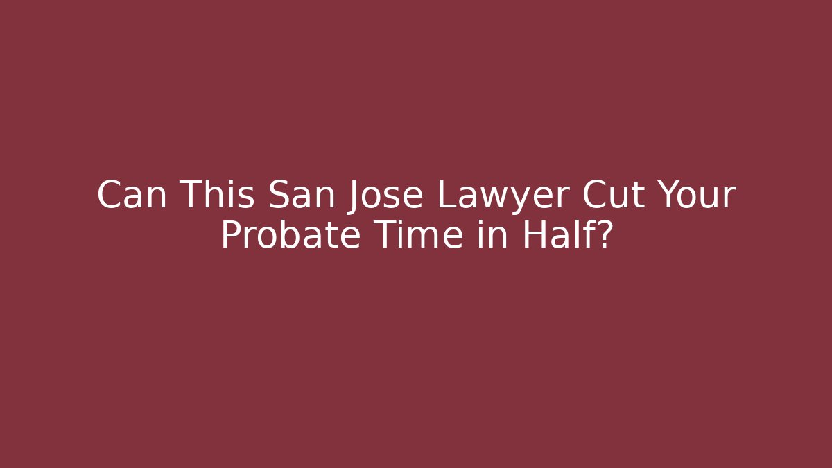 Can This San Jose Lawyer Cut Your Probate Time in Half? - V Auction