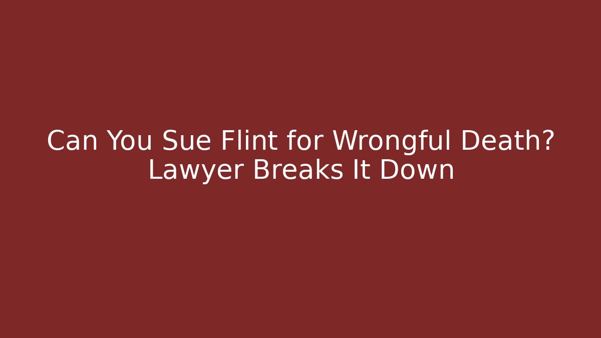 Can You Sue Flint for Wrongful Death? Lawyer Breaks It Down - V Auction