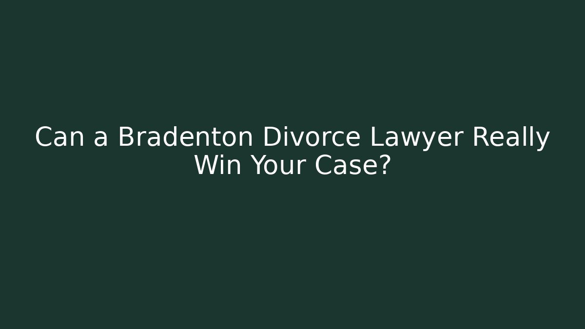 Can a Bradenton Divorce Lawyer Really Win Your Case? - V Auction
