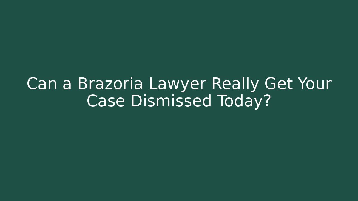 Can a Brazoria Lawyer Really Get Your Case Dismissed Today?
