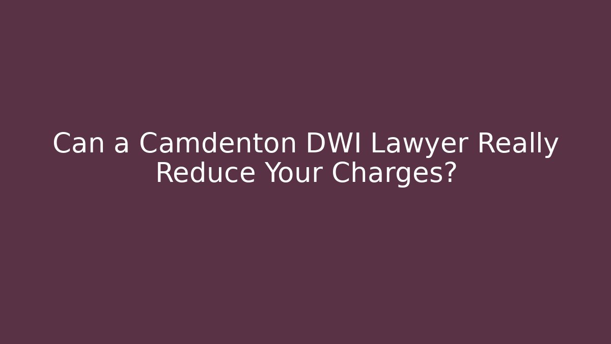 Can a Camdenton DWI Lawyer Really Reduce Your Charges?