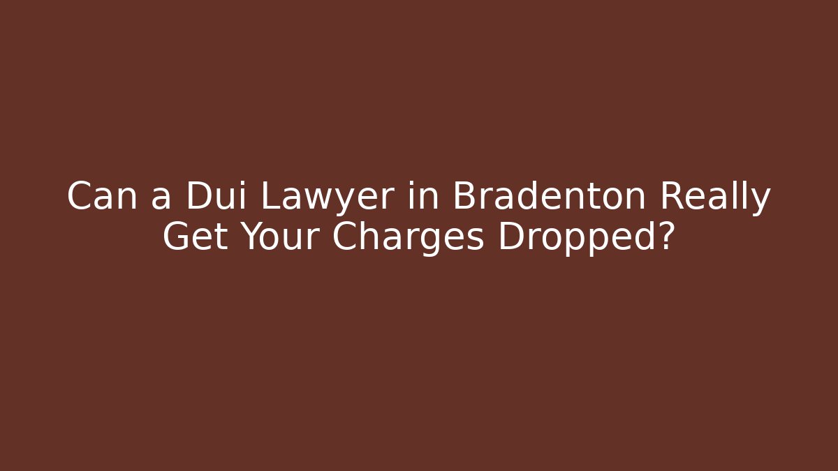 Can a Dui Lawyer in Bradenton Really Get Your Charges Dropped?