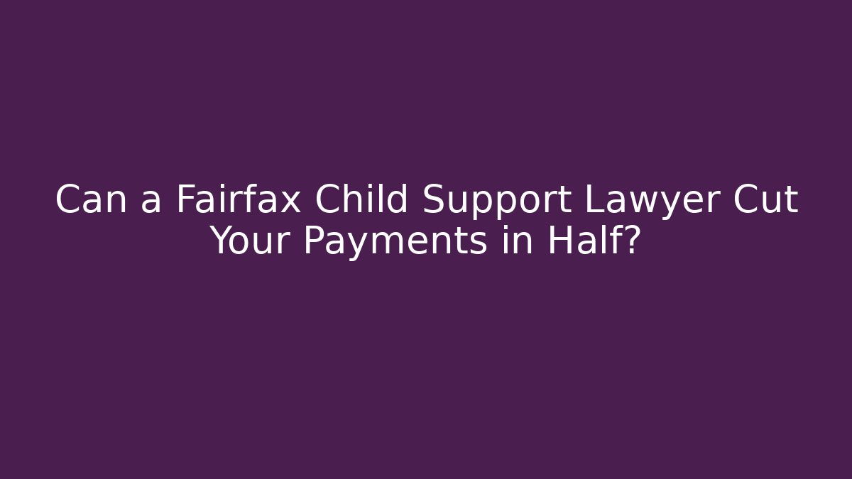 Can a Fairfax Child Support Lawyer Cut Your Payments in Half? - V Auction
