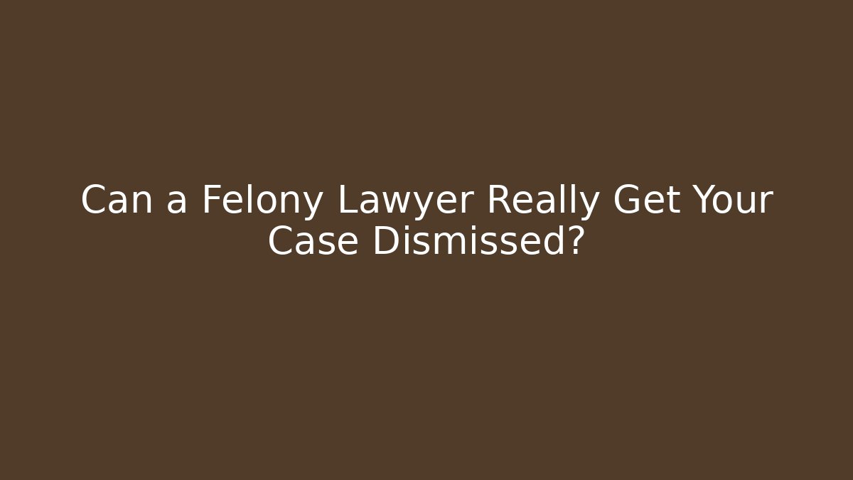 Can a Felony Lawyer Really Get Your Case Dismissed?