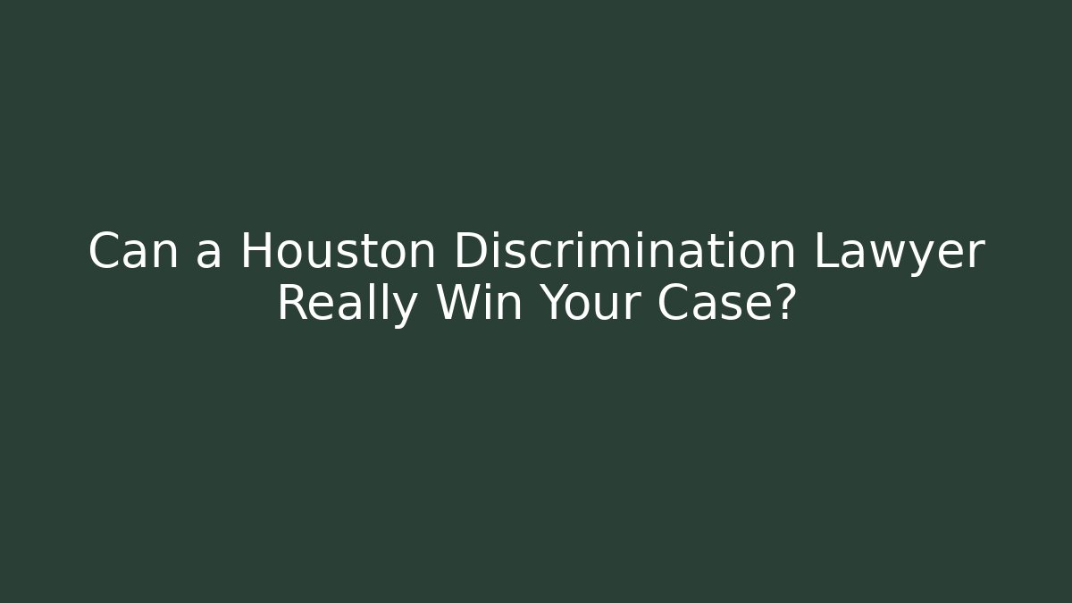 Can a Houston Discrimination Lawyer Really Win Your Case? - V Auction