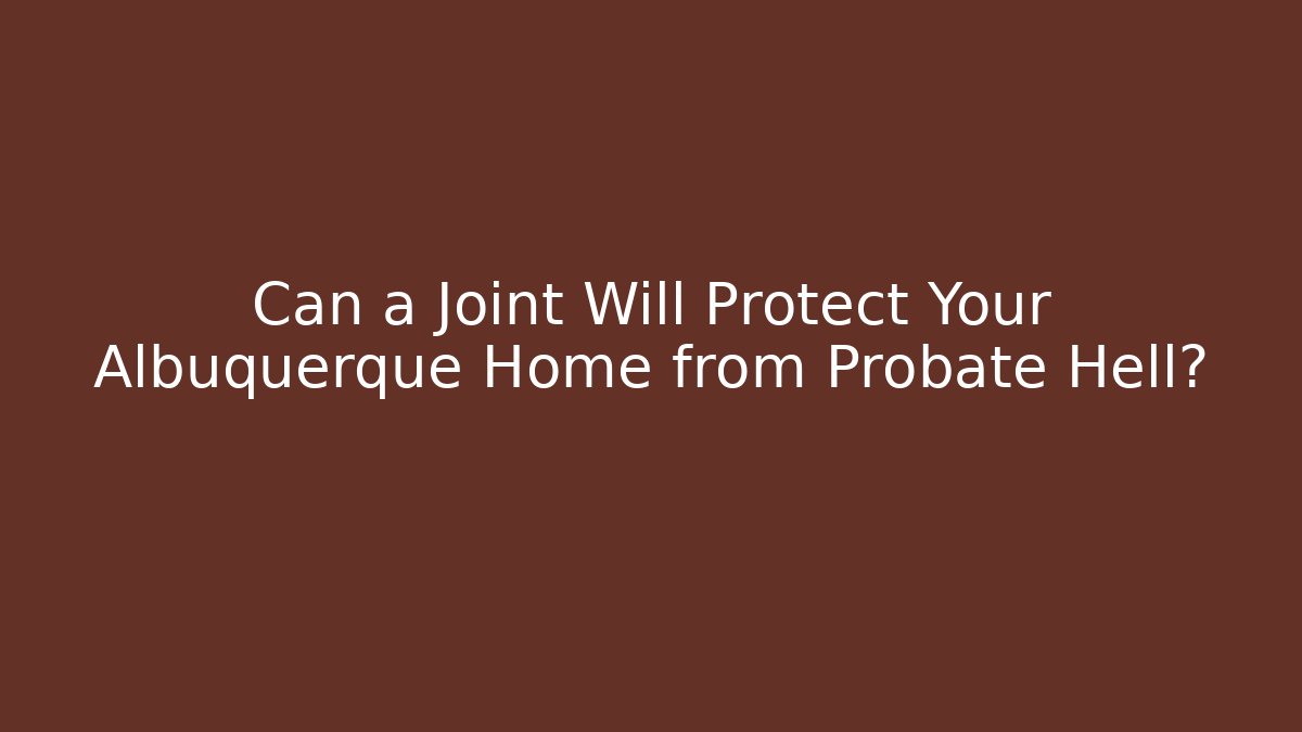 Can a Joint Will Protect Your Albuquerque Home from Probate Hell? - V Auction