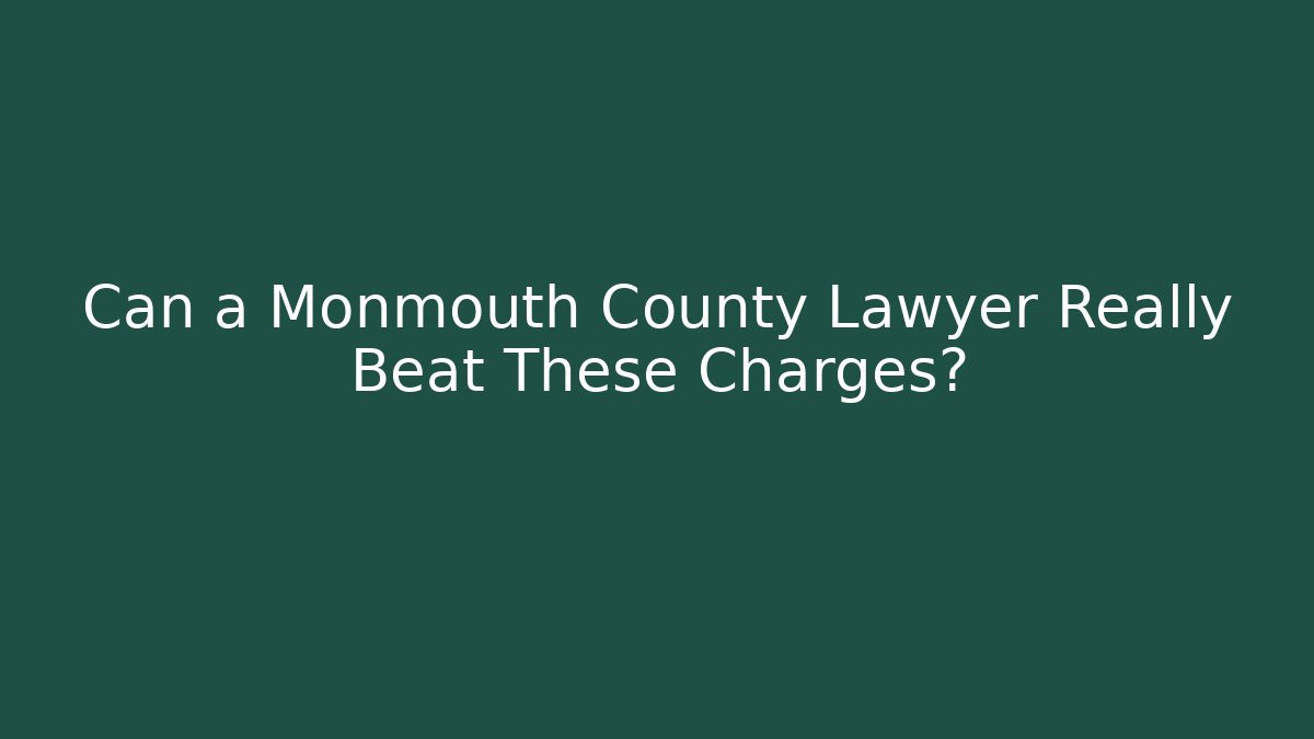 Can a Monmouth County Lawyer Really Beat These Charges?