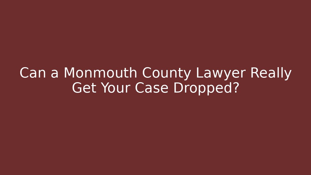 Can a Monmouth County Lawyer Really Get Your Case Dropped?
