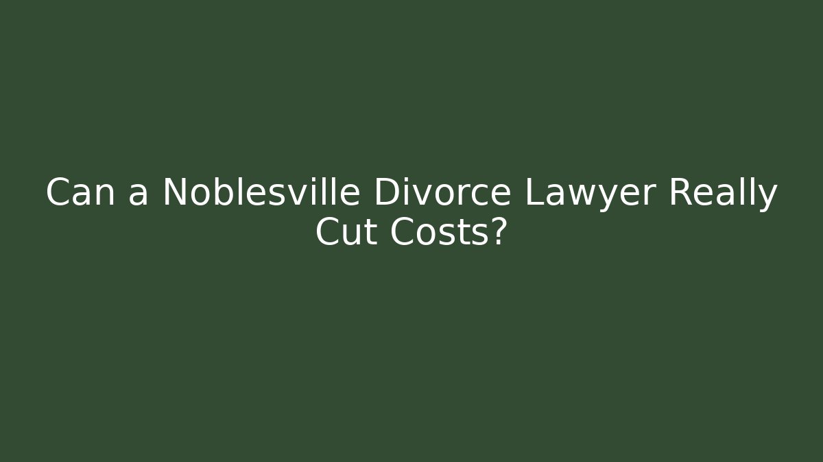 Can a Noblesville Divorce Lawyer Really Cut Costs? - V Auction
