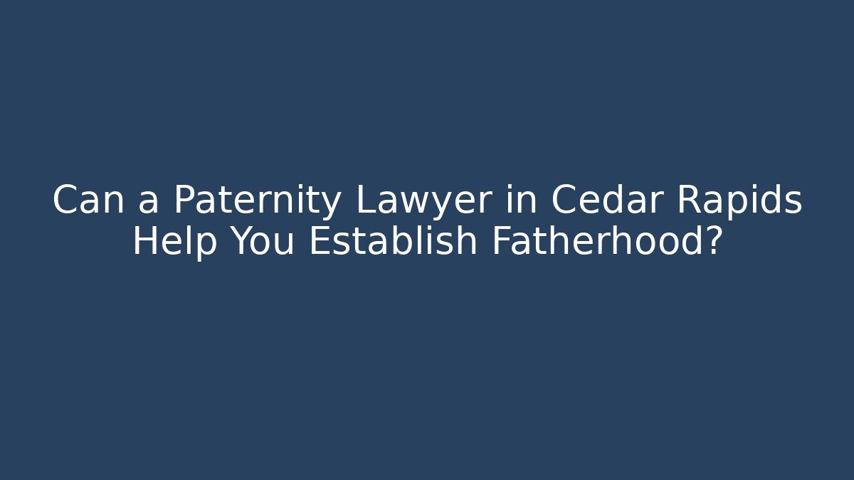 Can a Paternity Lawyer in Cedar Rapids Help You Establish Fatherhood? - V Auction