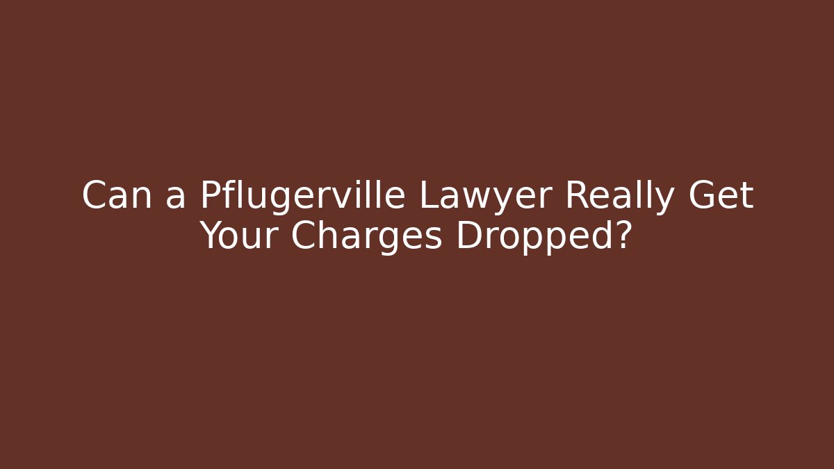 Can a Pflugerville Lawyer Really Get Your Charges Dropped? - V Auction