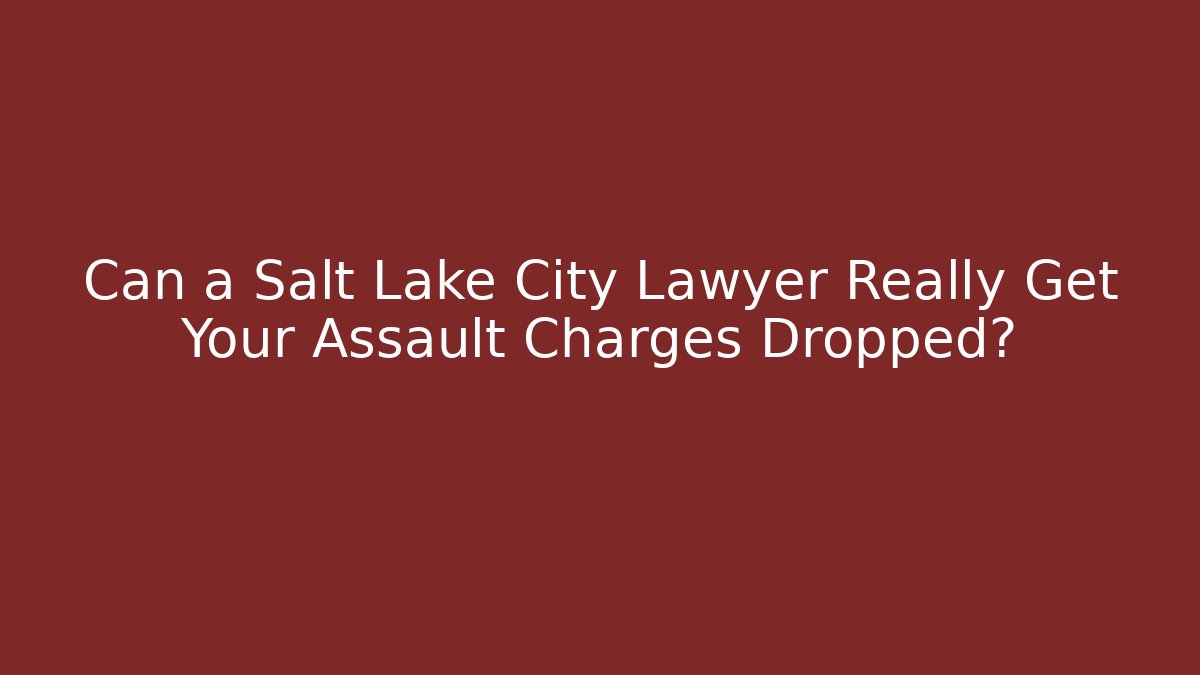 Can a Salt Lake City Lawyer Really Get Your Assault Charges Dropped?