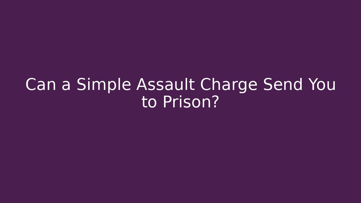 Can a Simple Assault Charge Send You to Prison? - V Auction