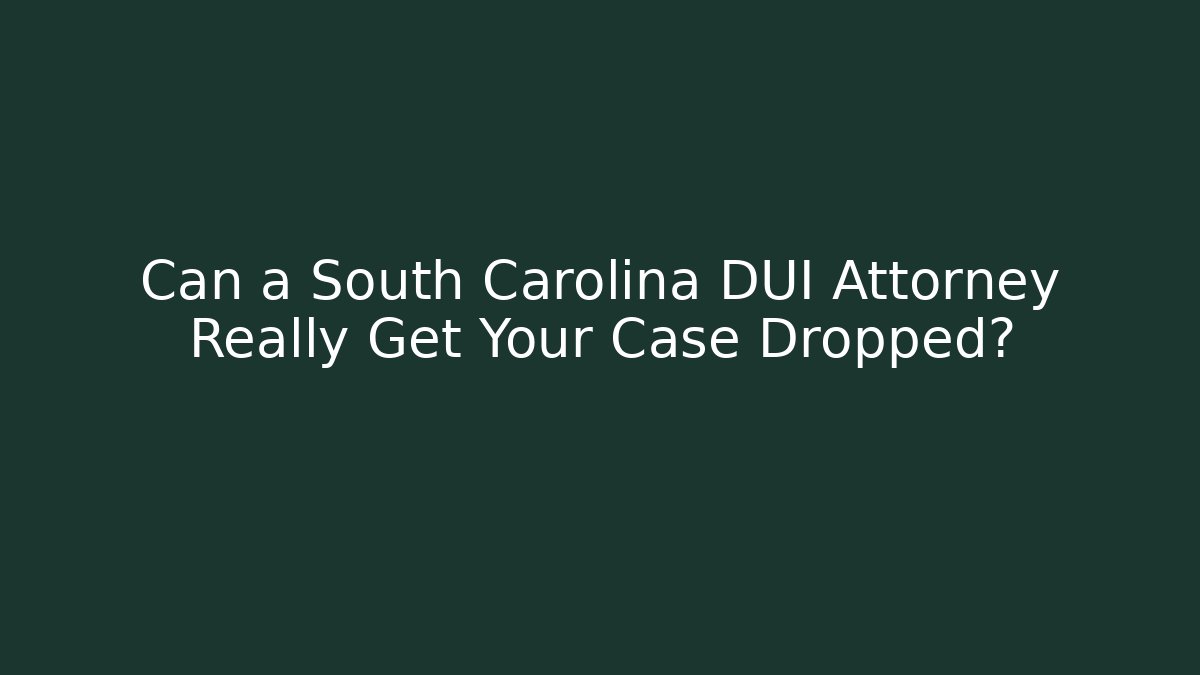 Can a South Carolina DUI Attorney Really Get Your Case Dropped?