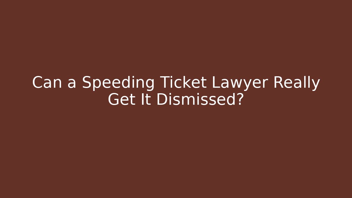 Can a Speeding Ticket Lawyer Really Get It Dismissed? - V Auction