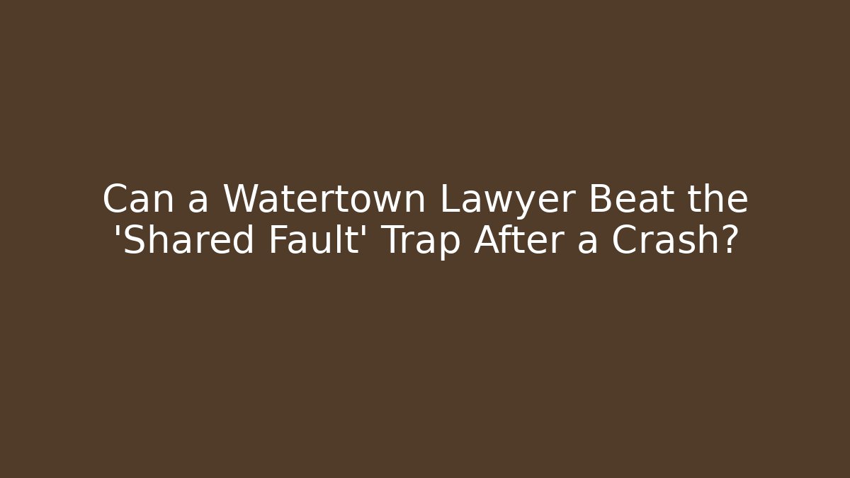 Can a Watertown Lawyer Beat the 'Shared Fault' Trap After a Crash?