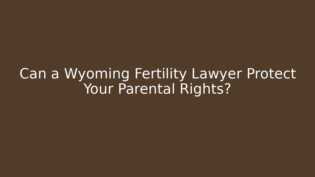 Can a Wyoming Fertility Lawyer Protect Your Parental Rights?