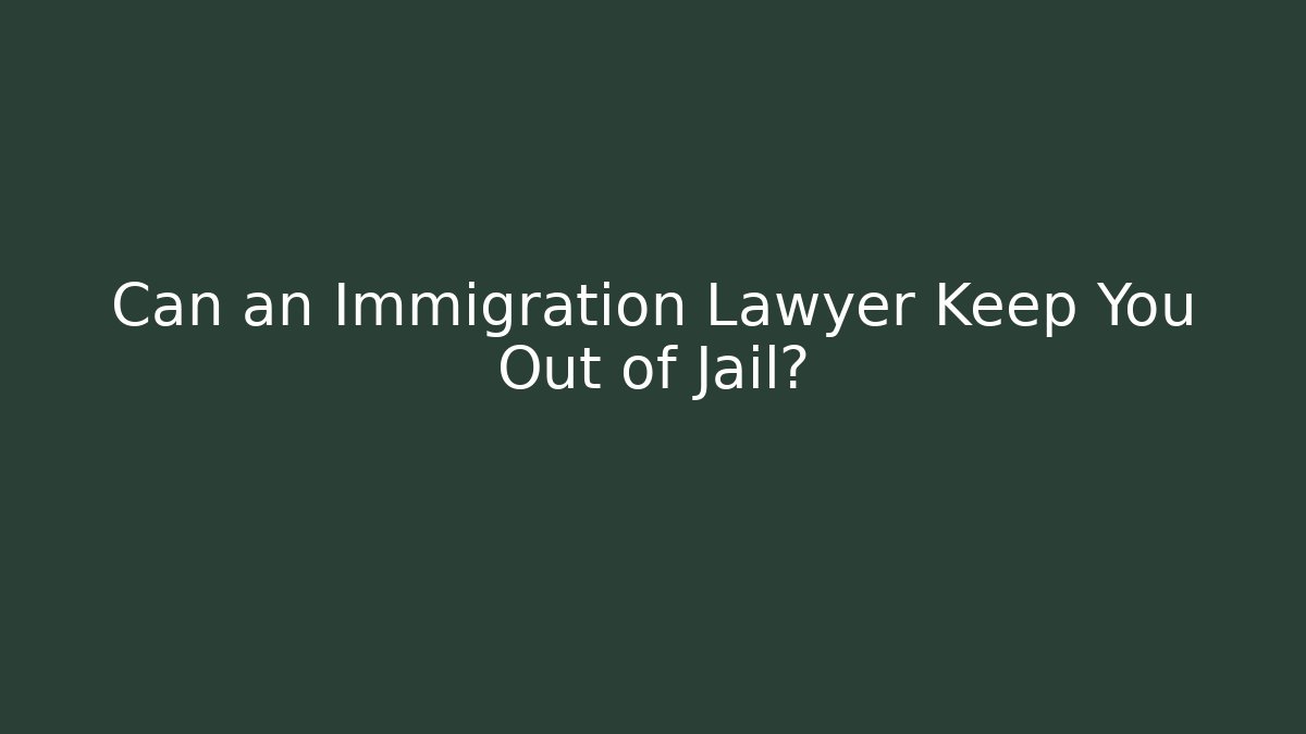 Can an Immigration Lawyer Keep You Out of Jail?