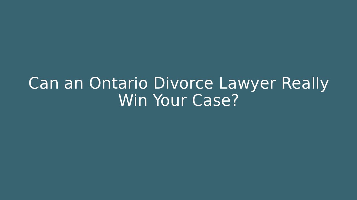 Can an Ontario Divorce Lawyer Really Win Your Case? - V Auction