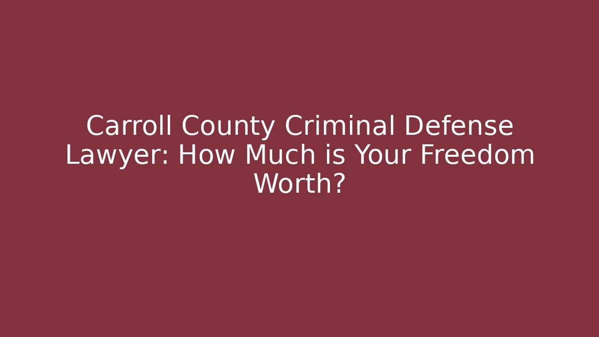Carroll County Criminal Defense Lawyer: How Much is Your Freedom Worth? - V Auction