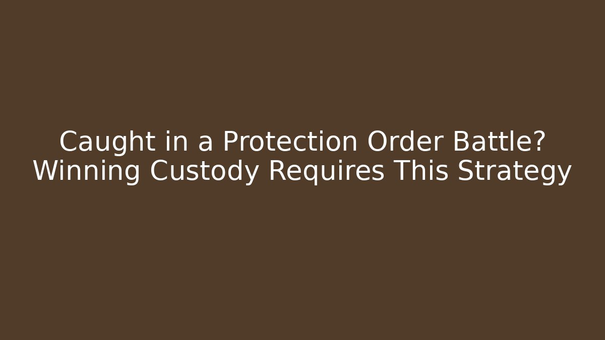 Caught in a Protection Order Battle? Winning Custody Requires This Strategy
