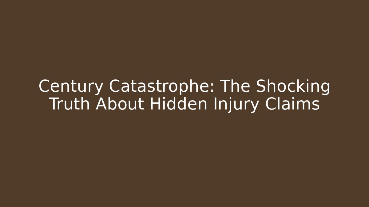Century Catastrophe: The Shocking Truth About Hidden Injury Claims - V Auction