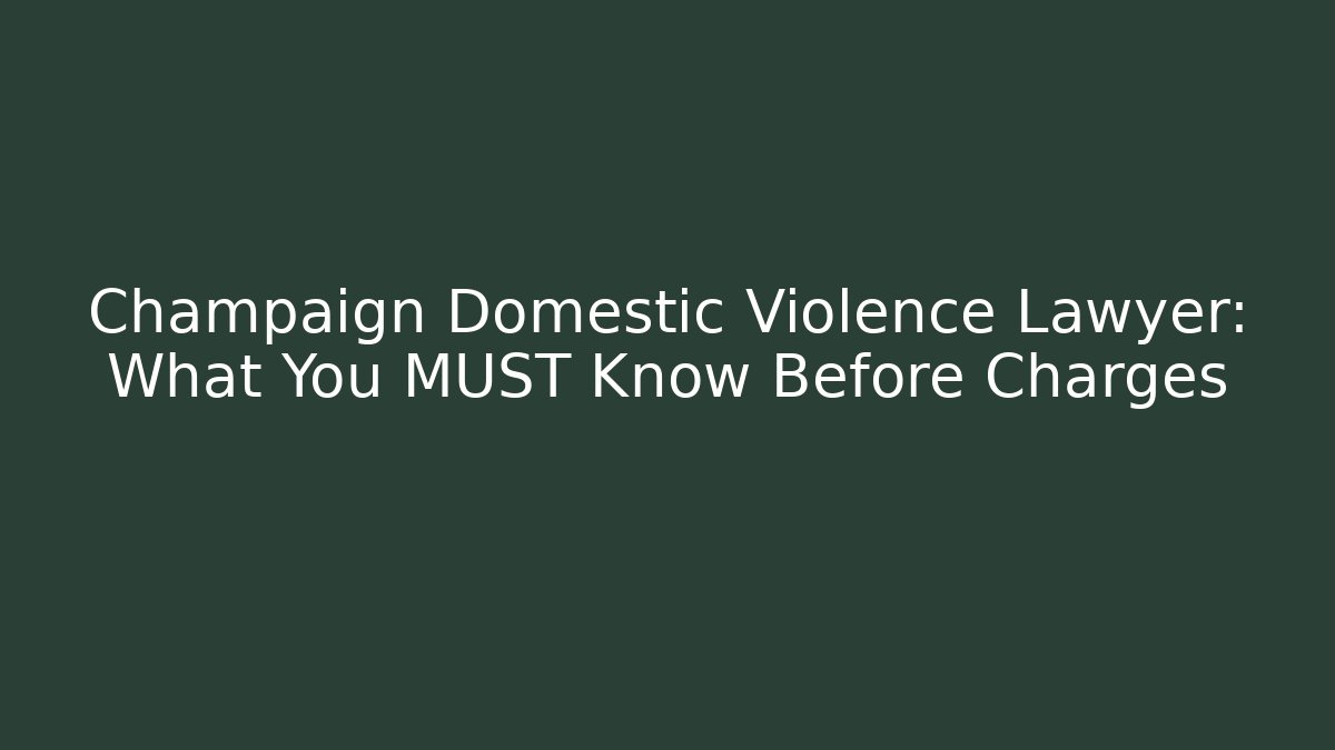 Champaign Domestic Violence Lawyer: What You MUST Know Before Charges
