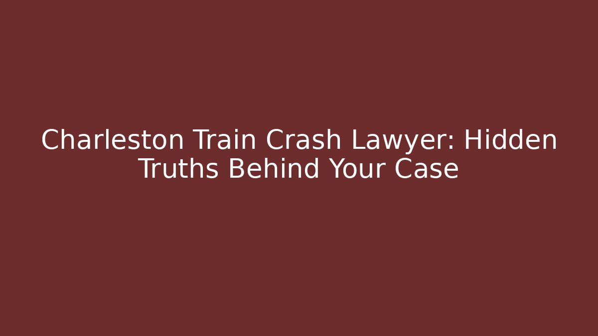 Charleston Train Crash Lawyer: Hidden Truths Behind Your Case