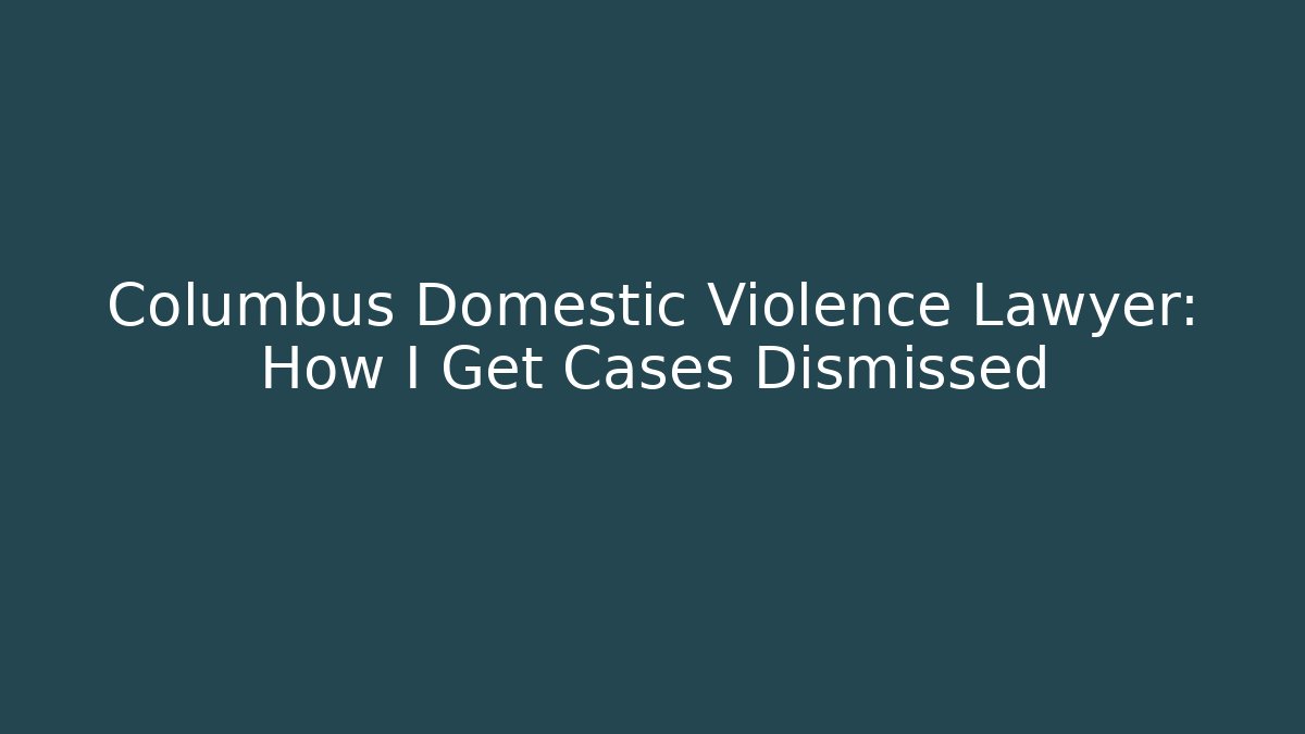 Columbus Domestic Violence Lawyer: How I Get Cases Dismissed - V Auction