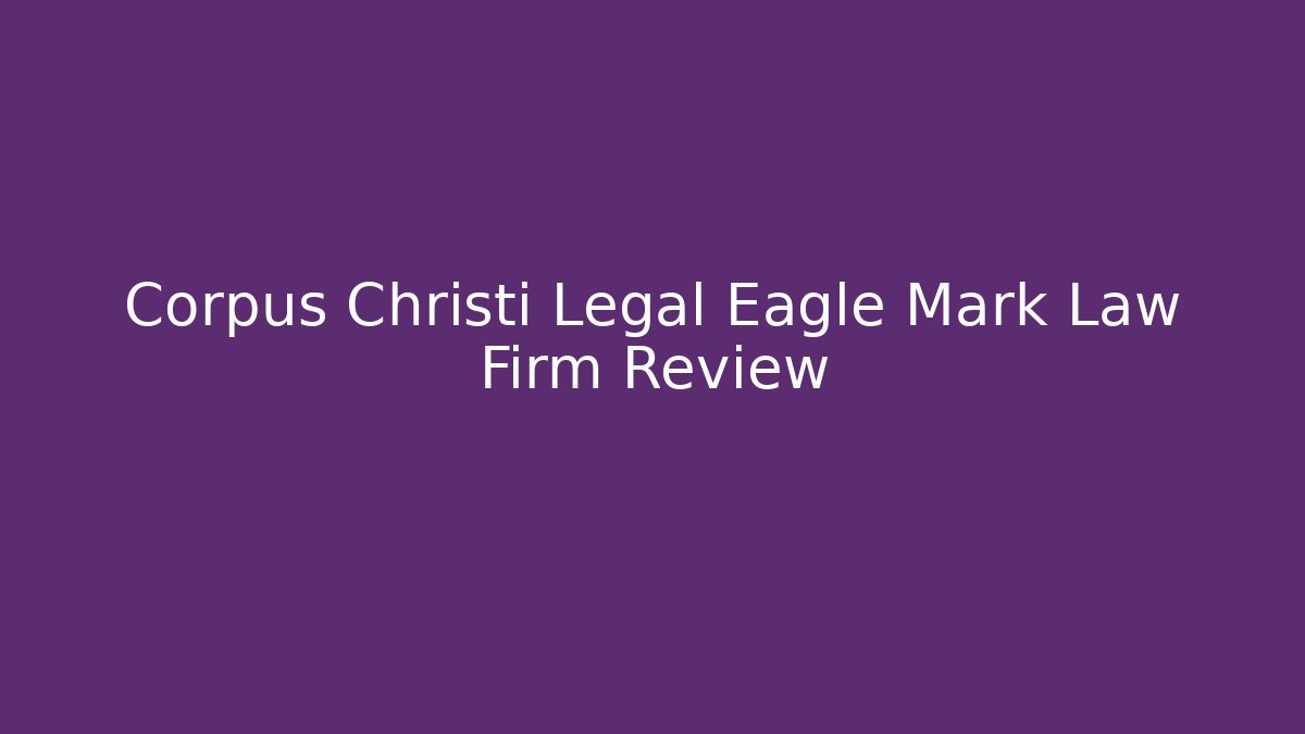 Corpus Christi Legal Eagle Mark Law Firm Review - V Auction