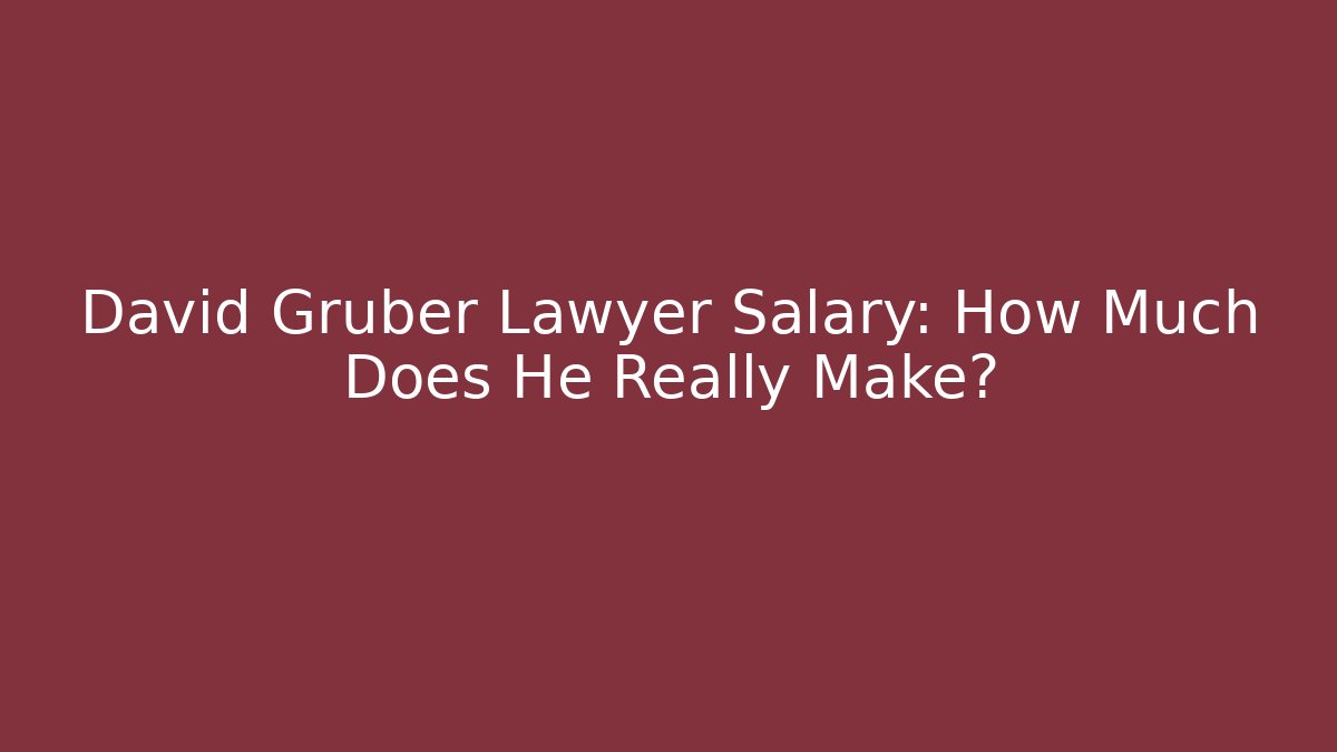 David Gruber Lawyer Salary: How Much Does He Really Make? - V Auction