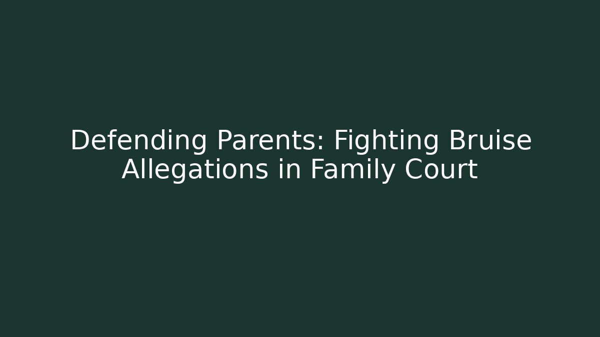 Defending Parents: Fighting Bruise Allegations in Family Court