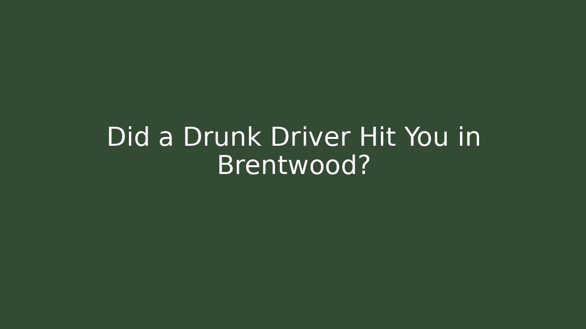 Did a Drunk Driver Hit You in Brentwood? - V Auction