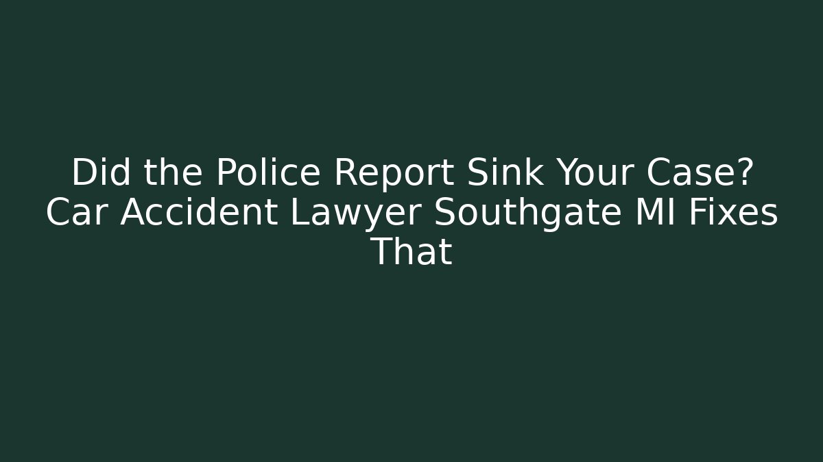 Did the Police Report Sink Your Case? Car Accident Lawyer Southgate MI Fixes That