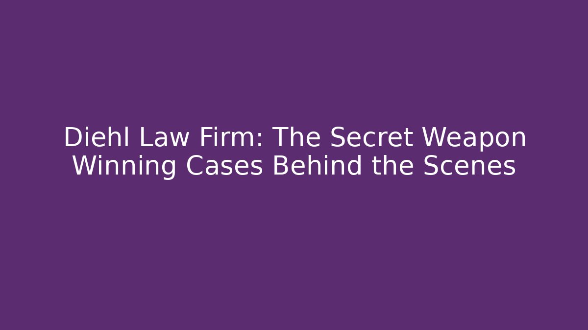 Diehl Law Firm: The Secret Weapon Winning Cases Behind the Scenes
