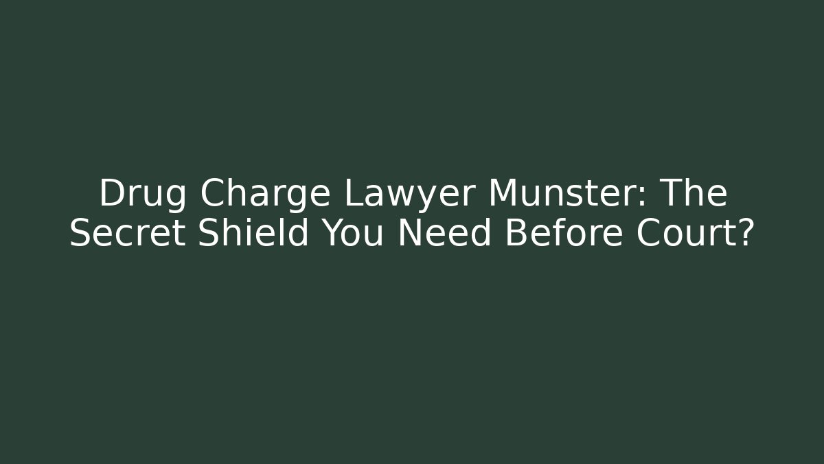 Drug Charge Lawyer Munster: The Secret Shield You Need Before Court?