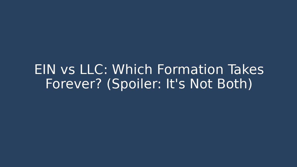 EIN vs LLC: Which Formation Takes Forever? (Spoiler: It’s Not Both) - V Auction