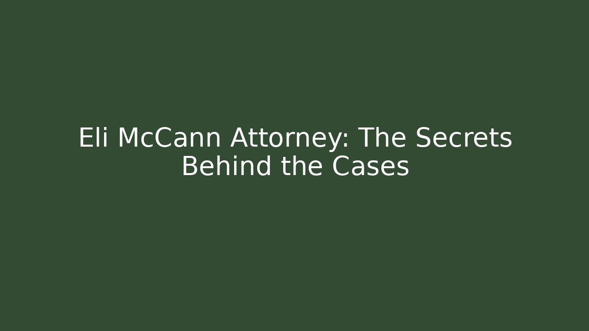 Eli McCann Attorney: The Secrets Behind the Cases - V Auction