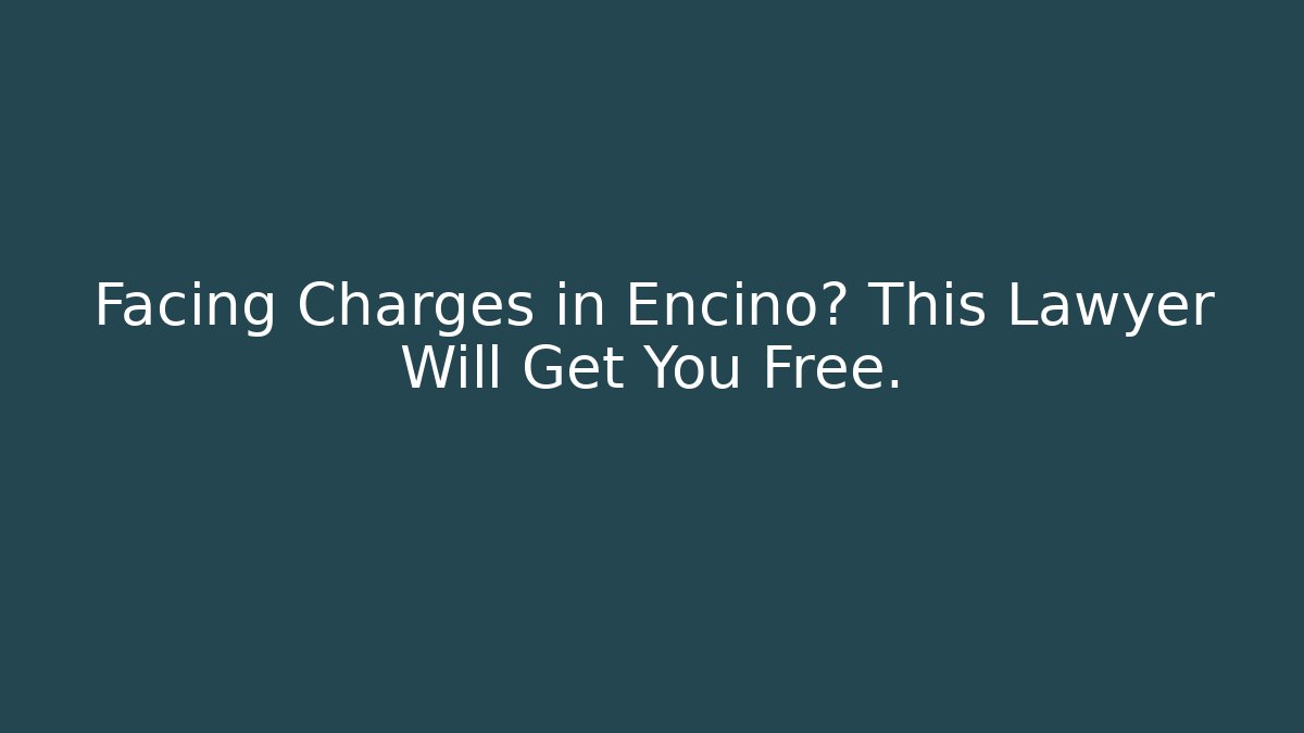 Facing Charges in Encino? This Lawyer Will Get You Free.
