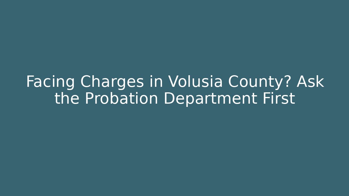 Facing Charges in Volusia County? Ask the Probation Department First