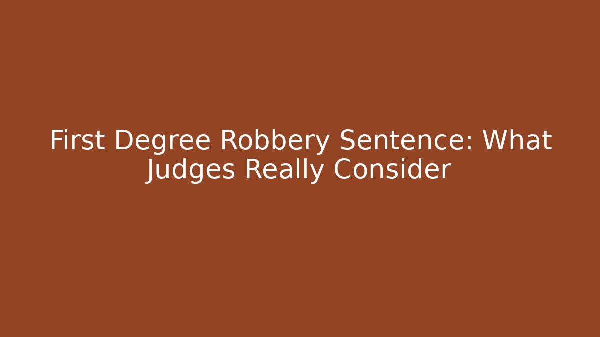 First Degree Robbery Sentence: What Judges Really Consider