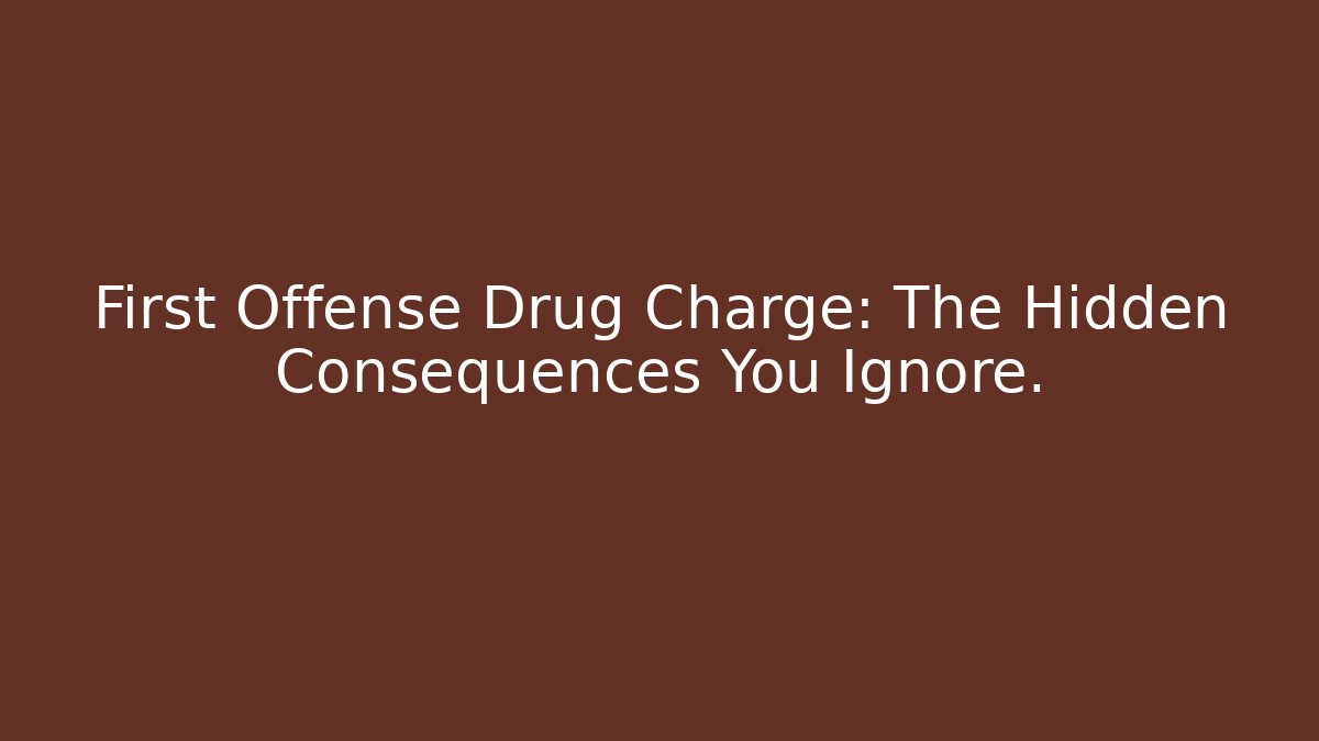 First Offense Drug Charge: The Hidden Consequences You Ignore.